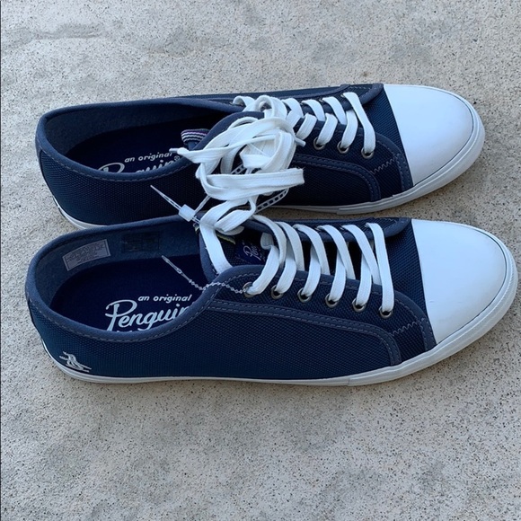 💚Penguin Mick Low Top Blue Canvas Sneaker Size 10 - Picture 5 of 10